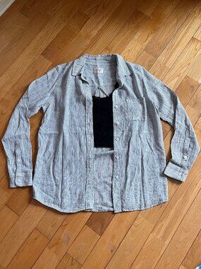 Marine Layer Cotton-Linen Striped Shirt